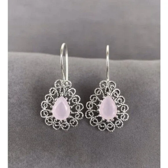 925 Sterling Silver Turkish Filigree Wedding Jewelry Set for Women, HandmadeGift - Picture 4 of 10